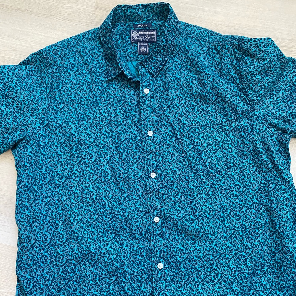 American Rag Green Hawaiian Button Up Shirt